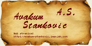 Avakum Stanković vizit kartica